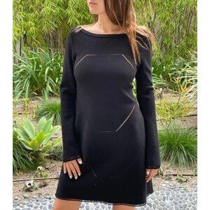 ALAIA Black Long Sleeve Cut-Out Dress